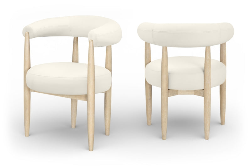 Sable Vegan Leather Upholstered Dining Chair in Cream, Set of 2 - 88027Cream-C