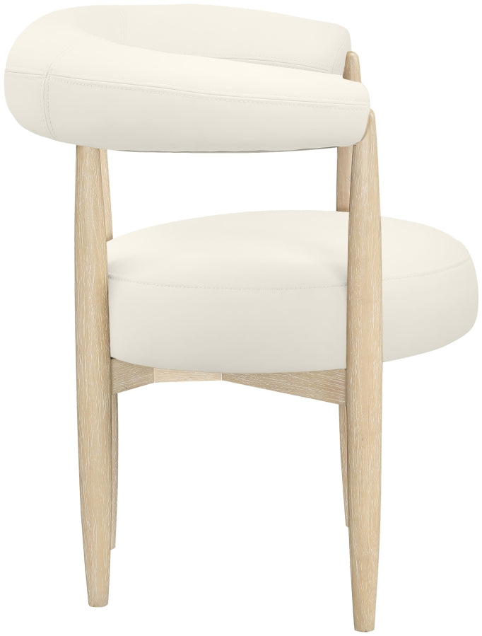 Sable Vegan Leather Upholstered Dining Chair in Cream, Set of 2 - 88027Cream-C