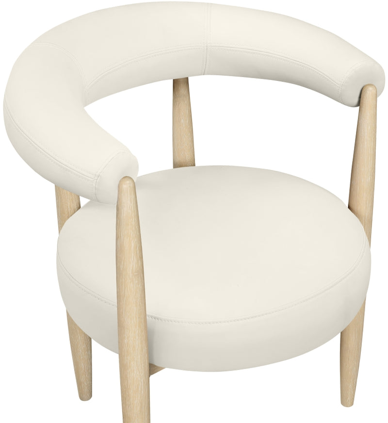 Sable Vegan Leather Upholstered Dining Chair in Cream, Set of 2 - 88027Cream-C
