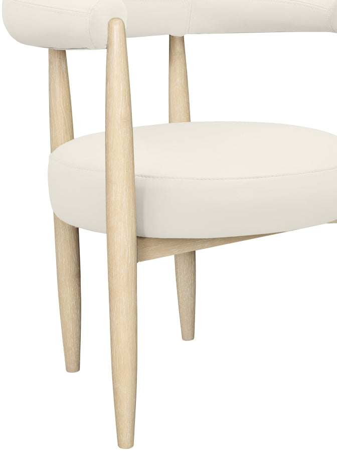 Sable Vegan Leather Upholstered Dining Chair in Cream, Set of 2 - 88027Cream-C