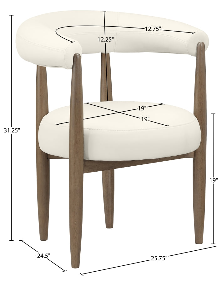 Sable Vegan Leather Upholstered Dining Chair in Cream, Set of 2 - 88028Cream-C
