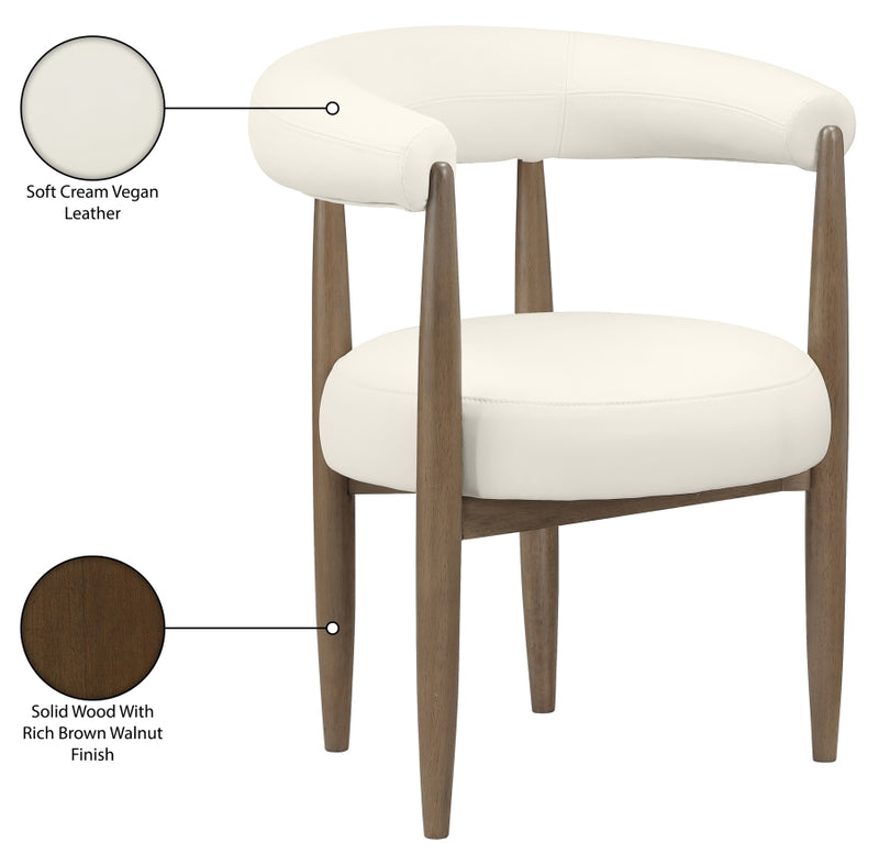 Sable Vegan Leather Upholstered Dining Chair in Cream, Set of 2 - 88028Cream-C