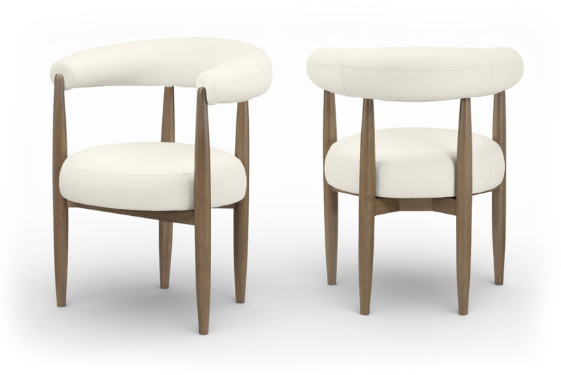 Sable Vegan Leather Upholstered Dining Chair in Cream, Set of 2 - 88028Cream-C