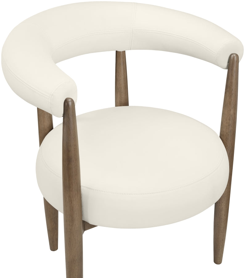 Sable Vegan Leather Upholstered Dining Chair in Cream, Set of 2 - 88028Cream-C