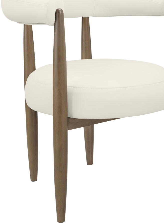 Sable Vegan Leather Upholstered Dining Chair in Cream, Set of 2 - 88028Cream-C