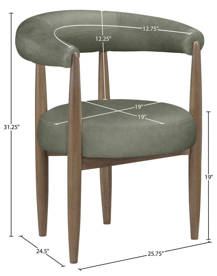 Sable Vegan Leather Upholstered Dining Chair in Green, Set of 2 - 88028Green-C