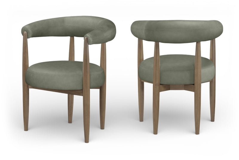 Sable Vegan Leather Upholstered Dining Chair in Green, Set of 2 - 88028Green-C
