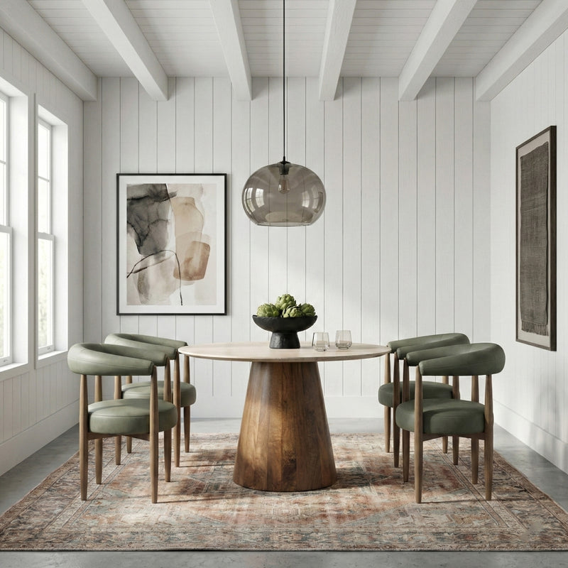 Sable Vegan Leather Upholstered Dining Chair in Green, Set of 2 - 88028Green-C