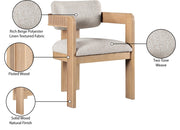 Sacha Linen Textured Fabric Upholstered Dining Chair in Beige, Set of 2 - 11091Beige-C