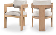 Sacha Linen Textured Fabric Upholstered Dining Chair in Beige, Set of 2 - 11091Beige-C