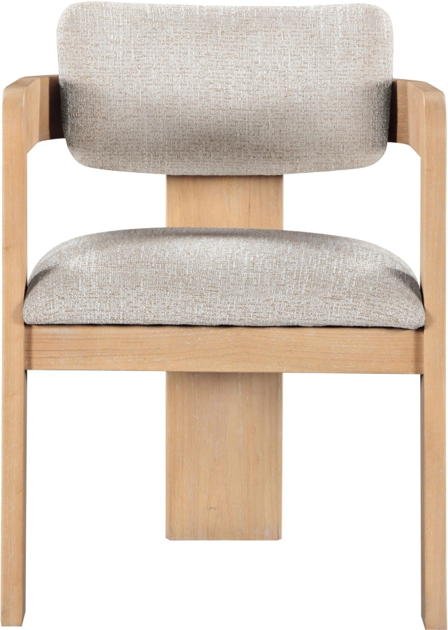 Sacha Linen Textured Fabric Upholstered Dining Chair in Beige, Set of 2 - 11091Beige-C