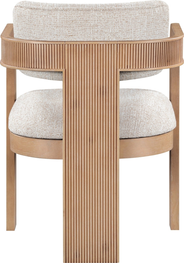 Sacha Linen Textured Fabric Upholstered Dining Chair in Beige, Set of 2 - 11091Beige-C