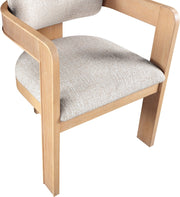 Sacha Linen Textured Fabric Upholstered Dining Chair in Beige, Set of 2 - 11091Beige-C