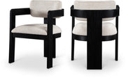 Sacha Linen Textured Fabric Upholstered Dining Chair in Beige, Set of 2 - 11092Beige-C