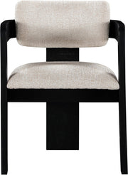 Sacha Linen Textured Fabric Upholstered Dining Chair in Beige, Set of 2 - 11092Beige-C