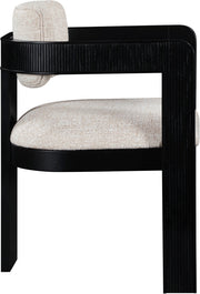 Sacha Linen Textured Fabric Upholstered Dining Chair in Beige, Set of 2 - 11092Beige-C