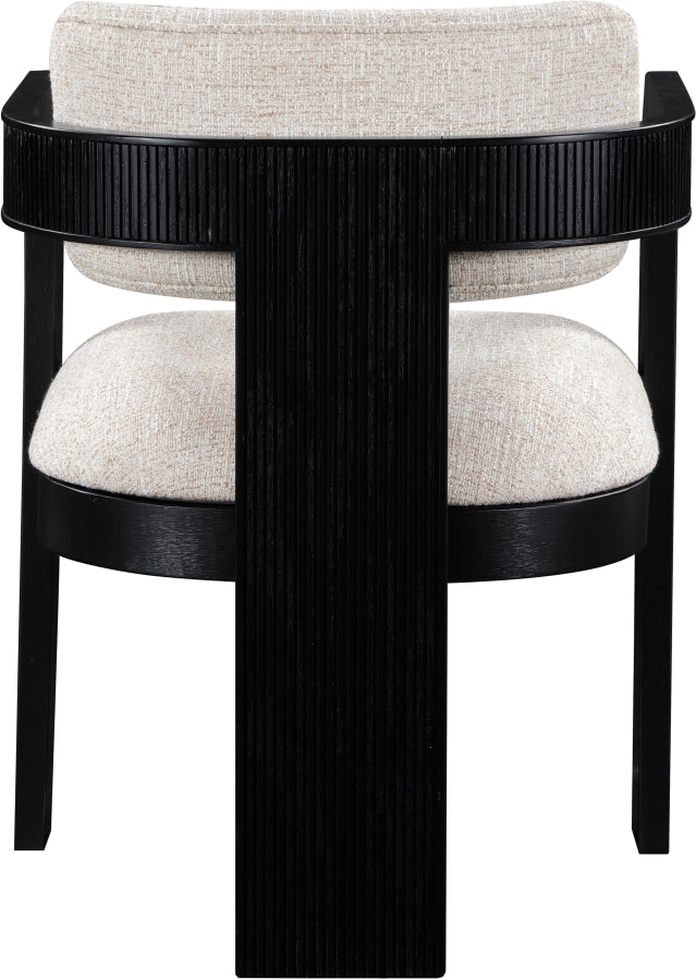 Sacha Linen Textured Fabric Upholstered Dining Chair in Beige, Set of 2 - 11092Beige-C