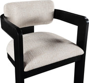 Sacha Linen Textured Fabric Upholstered Dining Chair in Beige, Set of 2 - 11092Beige-C