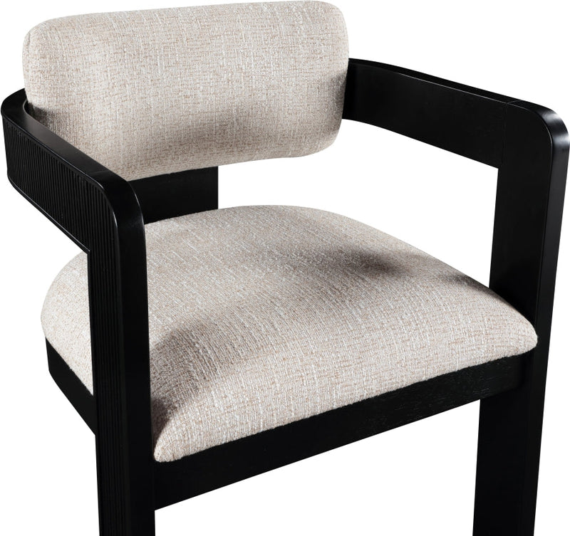 Sacha Linen Textured Fabric Upholstered Dining Chair in Beige, Set of 2 - 11092Beige-C