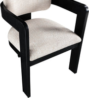 Sacha Linen Textured Fabric Upholstered Dining Chair in Beige, Set of 2 - 11092Beige-C