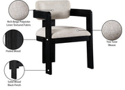 Sacha Linen Textured Fabric Upholstered Dining Chair in Beige, Set of 2 - 11092Beige-C