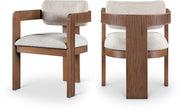 Sacha Linen Textured Fabric Upholstered Dining Chair in Beige, Set of 2 - 11093Beige-C