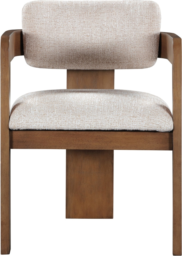 Sacha Linen Textured Fabric Upholstered Dining Chair in Beige, Set of 2 - 11093Beige-C