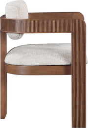 Sacha Linen Textured Fabric Upholstered Dining Chair in Beige, Set of 2 - 11093Beige-C