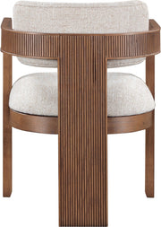 Sacha Linen Textured Fabric Upholstered Dining Chair in Beige, Set of 2 - 11093Beige-C