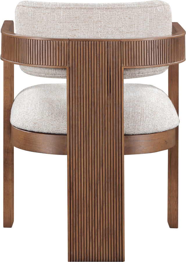 Sacha Linen Textured Fabric Upholstered Dining Chair in Beige, Set of 2 - 11093Beige-C