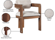 Sacha Linen Textured Fabric Upholstered Dining Chair in Beige, Set of 2 - 11093Beige-C