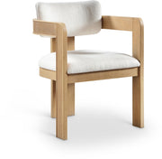 Sacha Linen Textured Fabric Upholstered Dining Chair in Cream, Set of 2 - 11091Cream-C