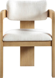 Sacha Linen Textured Fabric Upholstered Dining Chair in Cream, Set of 2 - 11091Cream-C