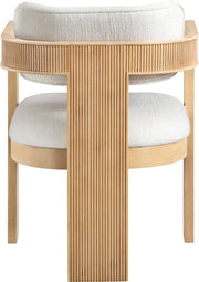Sacha Linen Textured Fabric Upholstered Dining Chair in Cream, Set of 2 - 11091Cream-C