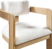 Sacha Linen Textured Fabric Upholstered Dining Chair in Cream, Set of 2 - 11091Cream-C
