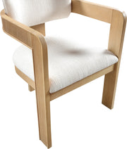 Sacha Linen Textured Fabric Upholstered Dining Chair in Cream, Set of 2 - 11091Cream-C