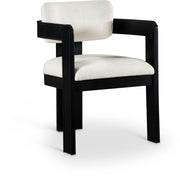 Sacha Linen Textured Fabric Upholstered Dining Chair in Cream, Set of 2 - 11092Cream-C