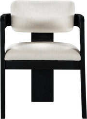 Sacha Linen Textured Fabric Upholstered Dining Chair in Cream, Set of 2 - 11092Cream-C