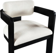 Sacha Linen Textured Fabric Upholstered Dining Chair in Cream, Set of 2 - 11092Cream-C