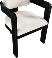 Sacha Linen Textured Fabric Upholstered Dining Chair in Cream, Set of 2 - 11092Cream-C