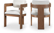 Sacha Linen Textured Fabric Upholstered Dining Chair in Cream, Set of 2 - 11093Cream-C