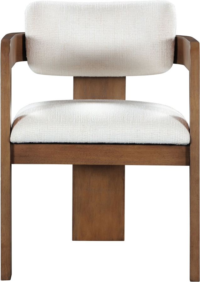Sacha Linen Textured Fabric Upholstered Dining Chair in Cream, Set of 2 - 11093Cream-C