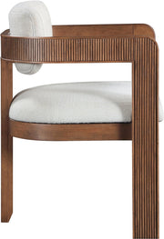 Sacha Linen Textured Fabric Upholstered Dining Chair in Cream, Set of 2 - 11093Cream-C
