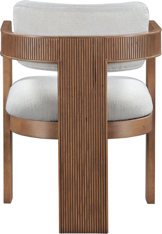 Sacha Linen Textured Fabric Upholstered Dining Chair in Cream, Set of 2 - 11093Cream-C