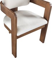 Sacha Linen Textured Fabric Upholstered Dining Chair in Cream, Set of 2 - 11093Cream-C