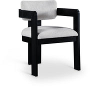 Sacha Linen Textured Fabric Upholstered Dining Chair in Grey, Set of 2 - 11092Grey-C