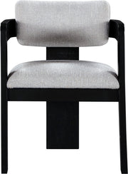 Sacha Linen Textured Fabric Upholstered Dining Chair in Grey, Set of 2 - 11092Grey-C