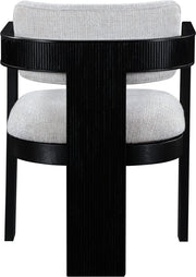 Sacha Linen Textured Fabric Upholstered Dining Chair in Grey, Set of 2 - 11092Grey-C