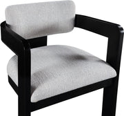 Sacha Linen Textured Fabric Upholstered Dining Chair in Grey, Set of 2 - 11092Grey-C