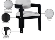 Sacha Linen Textured Fabric Upholstered Dining Chair in Grey, Set of 2 - 11092Grey-C